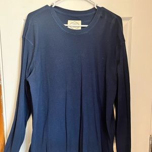 Mens navy blue thermal shirt